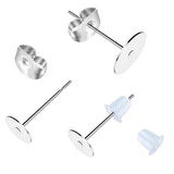 100 Stainless Steel Earring Posts with Backs for Jewelry Making