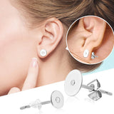 100 Stainless Steel Earring Posts with Backs for Jewelry Making