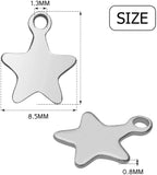 100pcs Stainless Steel Pentagram Star Charms for DIY Jewelry Making