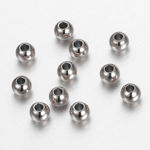 100pcs Stainless Steel Rose Spacer Beads Jewelry Making DIY Components