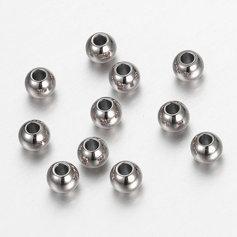 100pcs Stainless Steel Rose Spacer Beads Jewelry Making DIY Components