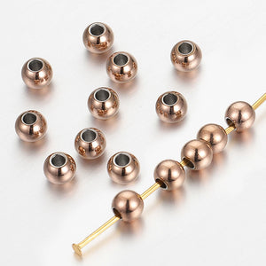 100pcs Stainless Steel Rose Spacer Beads Jewelry Making DIY Components
