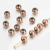 100pcs Stainless Steel Rose Spacer Beads Jewelry Making DIY Components