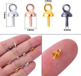 100pcs Stainless Steel Small Cup Eye Pins for Jewelry Making, 4 Colors