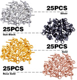 100pcs Stainless Steel Small Cup Eye Pins for Jewelry Making, 4 Colors