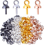 100pcs Stainless Steel Small Cup Eye Pins for Jewelry Making, 4 Colors