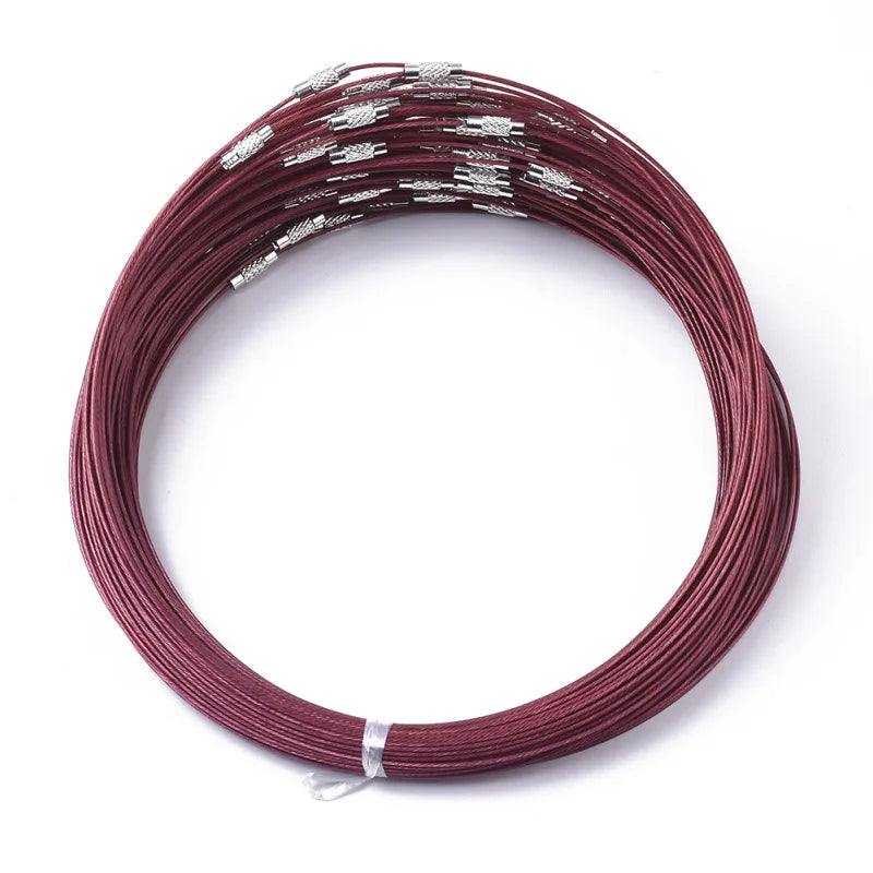 100pcs Stainless Steel Wire Necklace Cord 445x1mm