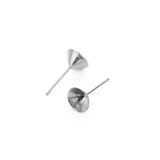 100pcs Cup Earring Stud Findings Silver Tone DIY Jewelry Making