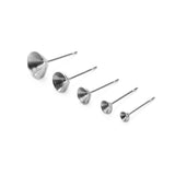 100pcs Cup Earring Stud Findings Silver Tone DIY Jewelry Making