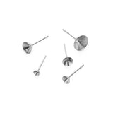 100pcs Cup Earring Stud Findings Silver Tone DIY Jewelry Making
