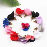 100pcs Satin Flower Tassel Charm Pendants for Jewelry Making
