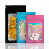 100pcs Holographic Laser Mylar Ziplock Bags