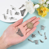 100pcs Tibetan Music Charms Mixed Musical Instrument Charms for Jewelry Making