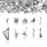 100pcs Tibetan Music Charms Mixed Musical Instrument Charms for Jewelry Making