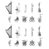 100pcs Tibetan Music Charms Mixed Musical Instrument Charms for Jewelry Making