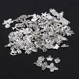 100pcs Tibetan Silver Mixed Pendant Beads Jewelry DIY Craft Charms