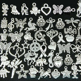 100pcs Tibetan Silver Mixed Pendant Beads Jewelry DIY Craft Charms