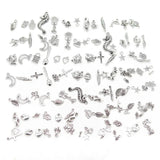 100pcs Tibetan Silver Mixed Pendant Beads Jewelry DIY Craft Charms