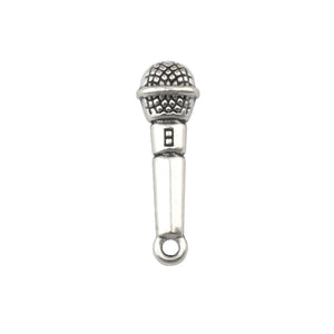 100pcs Microphone Bead Charms 3D Pendant Fit Bracelet 25mm x8mm