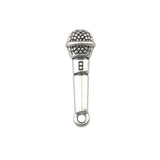 100pcs Microphone Bead Charms 3D Pendant Fit Bracelet 25mm x8mm
