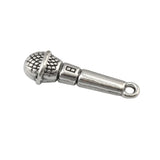 100pcs Microphone Bead Charms 3D Pendant Fit Bracelet 25mm x8mm