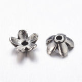 100pcs Tibetan Style Zinc Alloy Bead Caps Antique 5x3mm