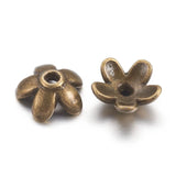 100pcs Tibetan Style Zinc Alloy Bead Caps Antique 5x3mm