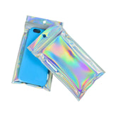100pcs Translucent Resealable Laser Zip Lock Bags Holographic Iridescent Bag