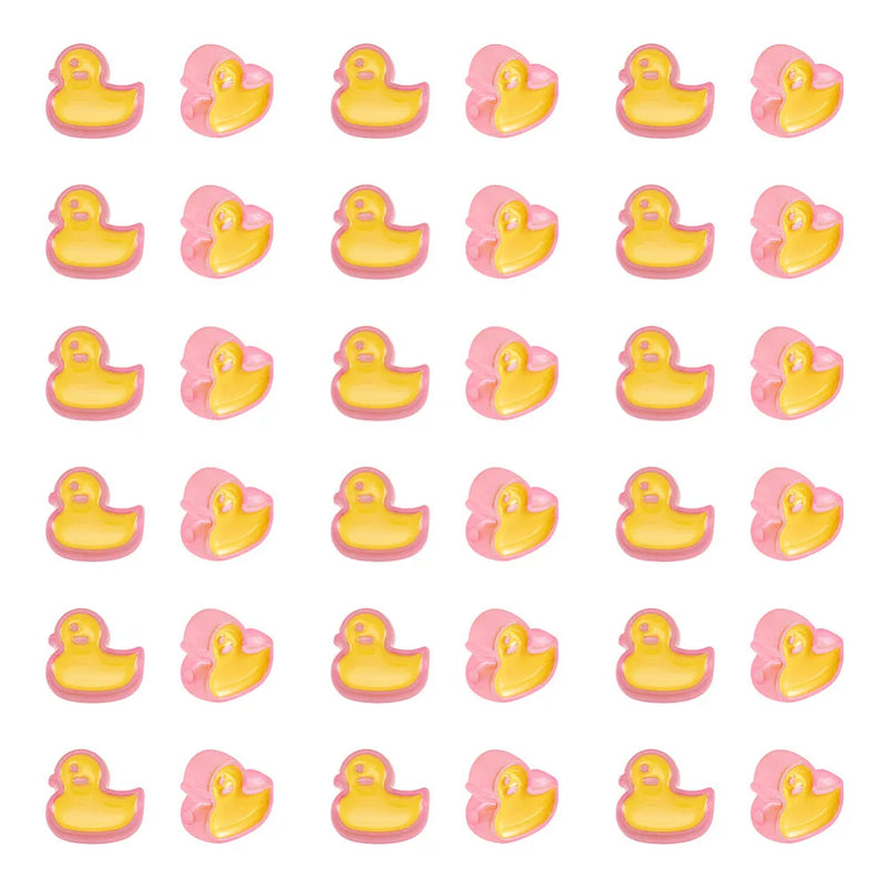 100pcs Transparent Acrylic Duck Beads for DIY Jewelry Making