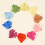100pcs Acrylic Green Leaf Pendants for DIY Jewelry Making