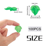 100pcs Acrylic Green Leaf Pendants for DIY Jewelry Making