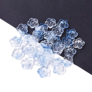 100pcs Transparent Glass Flower Beads for Jewelry Making DIY Crafts