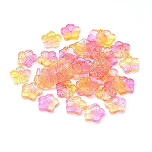 100pcs Transparent Glass Flower Beads for Jewelry Making DIY Crafts