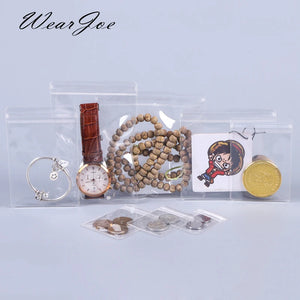100pcs Transparent Jewelry Pouches for Charms Ring Earrings Storage