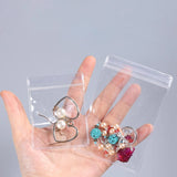 100pcs Transparent Jewelry Pouches for Charms Ring Earrings Storage