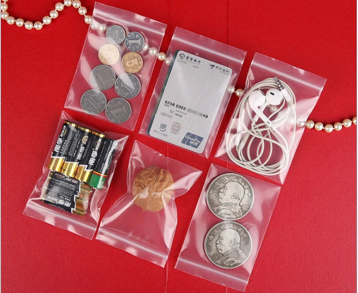 100pcs 7*10cm Transparent PE Zip Lock Bags for Jewelry Storage