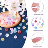 100pcs Transparent Glass Beads Flower Bead Caps DIY Jewelry Making