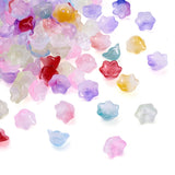 100pcs Transparent Glass Beads Flower Bead Caps DIY Jewelry Making
