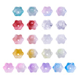 100pcs Transparent Glass Beads Flower Bead Caps DIY Jewelry Making