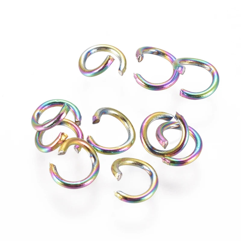 100pcs Stainless Steel Jump Rings - Multi-Color - 3.5mm 5mm Dia