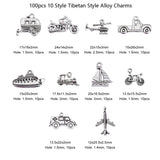 100pcs Vehicle Theme Charms Train Motorcycle Plane Charms