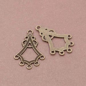 100pcs Vintage Multi-ring Pendant Earring Charms DIY Jewelry Accessories
