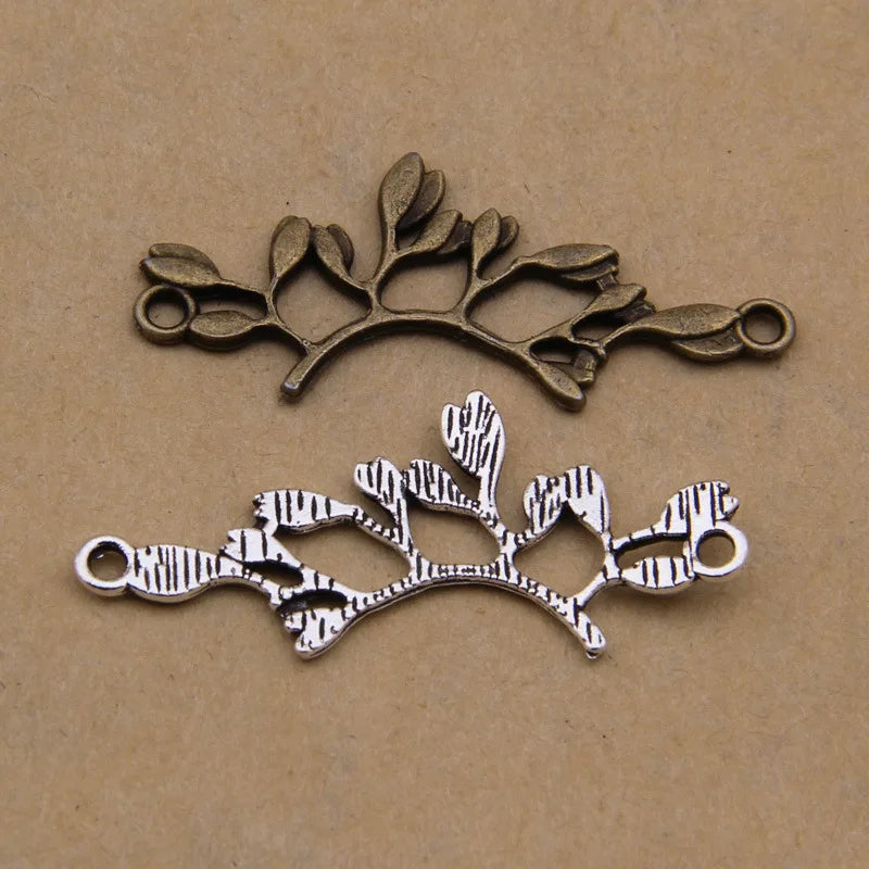 100pcs Vintage Twig Pendant Alloy Charms for DIY Jewelry Accessories