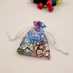 100pcs Coral Organza Bag Drawstring Pouch Jewelry Gift Box Wed Christmas Bags