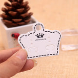 100pcs Velvet Ear Studs Holder Hang Cards Crown Shape