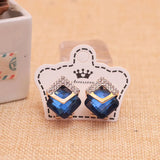100pcs Velvet Ear Studs Holder Hang Cards Crown Shape