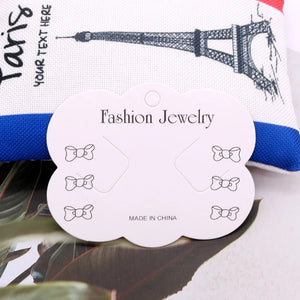 100pcs Lace Shape Bow Jewelry Accessory Cards Hairpin Packing Holder Set