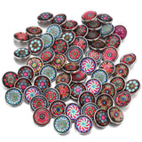 100pcs Mixed 18mm Glass Snap Button Jewelry for Leather Snap Bracelet