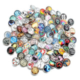 100pcs Mixed 18mm Glass Snap Button Jewelry for Leather Snap Bracelet