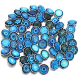 100pcs Mixed 18mm Glass Snap Button Jewelry for Leather Snap Bracelet